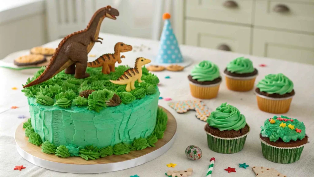 dinosaur cupcake cake