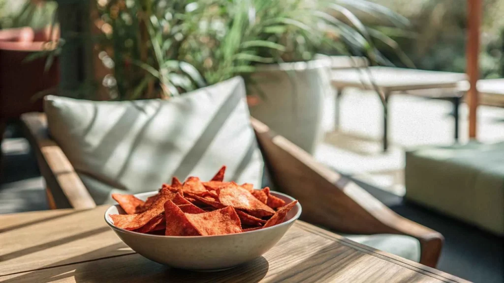 prompt a casual snack scene with a bowl of chili 1