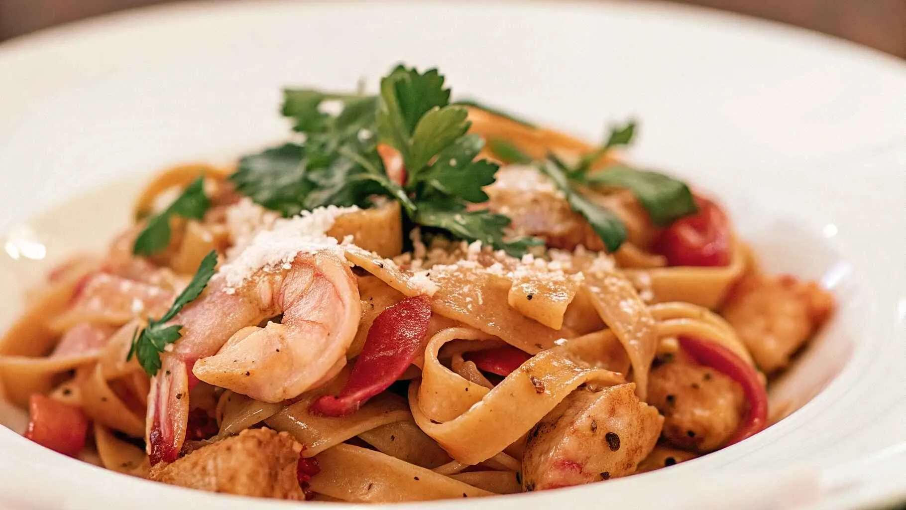 chicken and shrimp alfredo